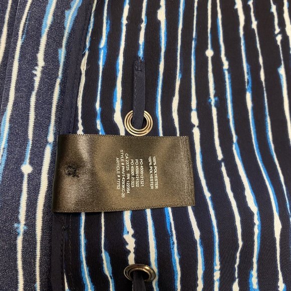 Babaton XS Blue White Pinstripe Kahlo Tie Robe Jacket Coat Aritzia Blazer Pocket - Picture 6 of 9